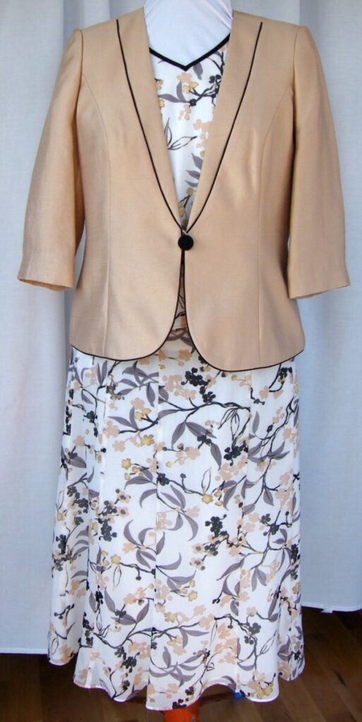 Fabulous Jacques Vert pure silk occasion dress & jacket Uk12 JS004