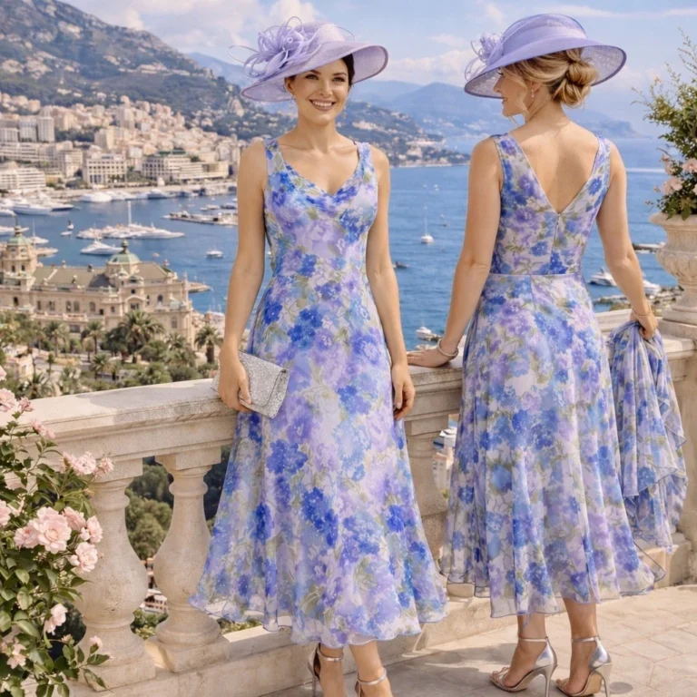 models showing 100% silk dress